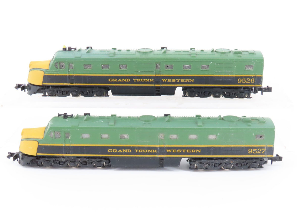 N Scale Con-Cor GTW Grand Trunk Western DL-109 Diesel Set #9527/9526 - Custom