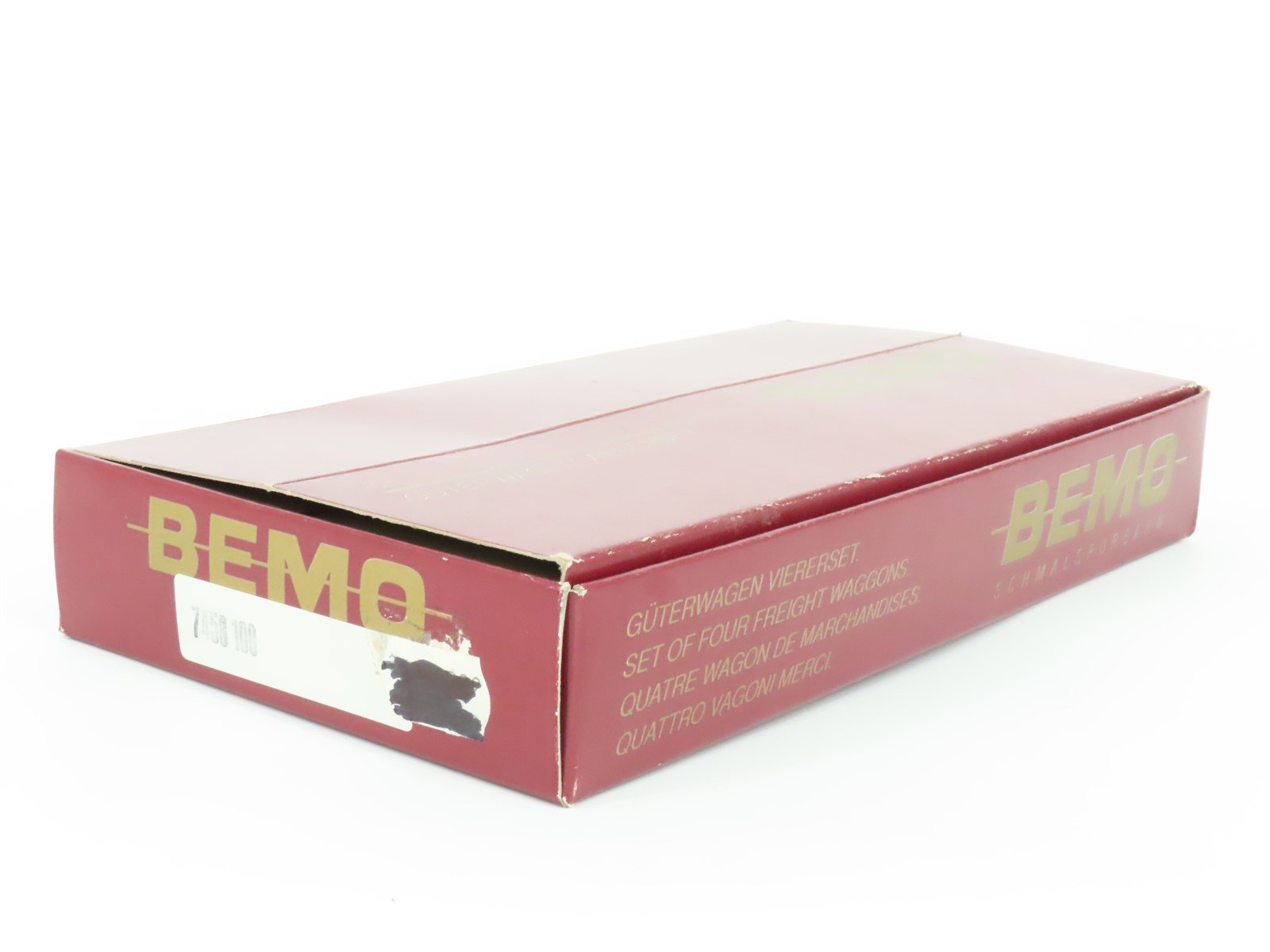 HOm Scale BEMO 7450100 RhB Rhaetian Railway Flat Cars w/ Containers 4-Unit Set