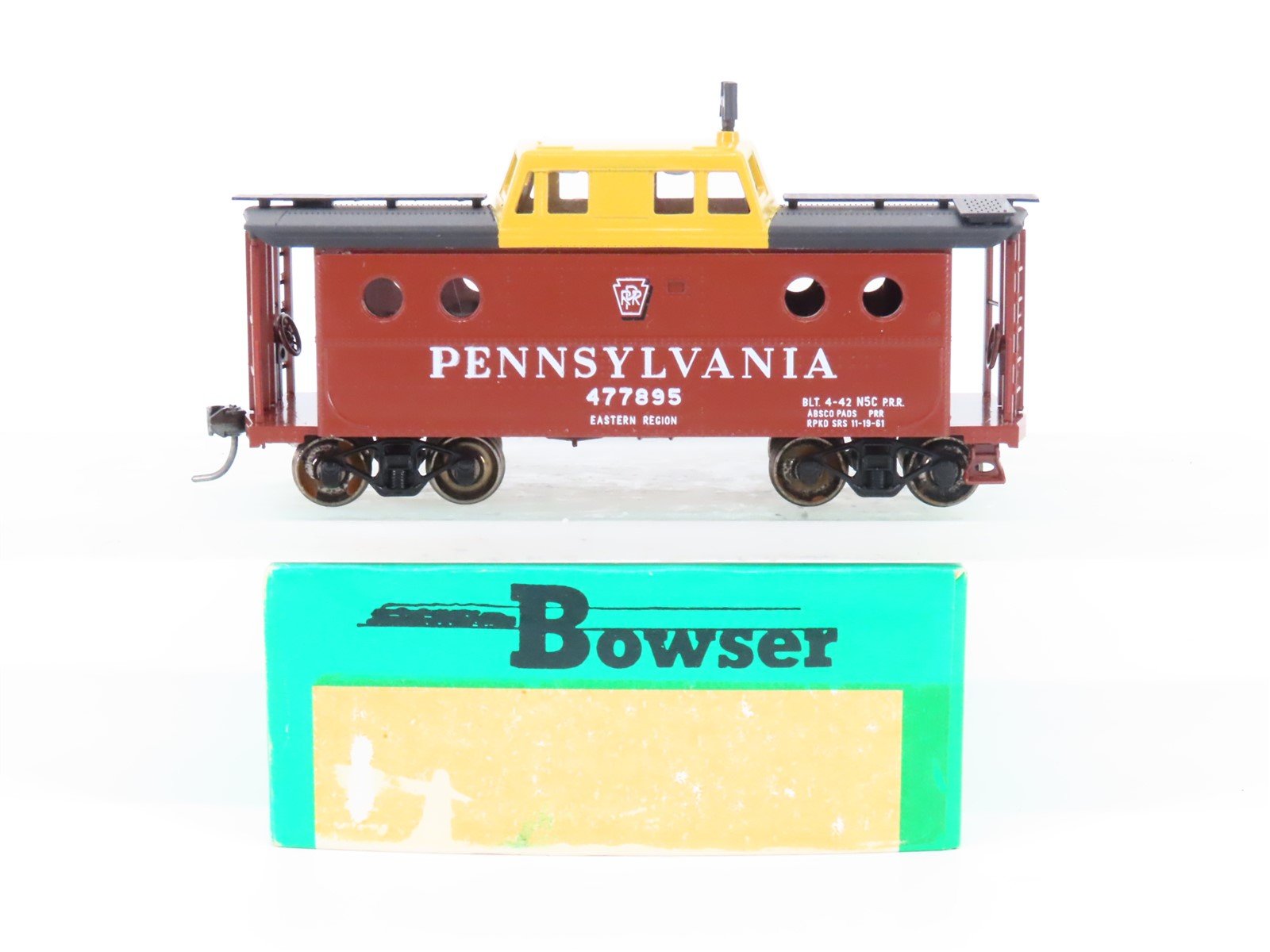 HO Scale Bowser PRR Pennsylvania N5C Center Cupola Steel Caboose #477895