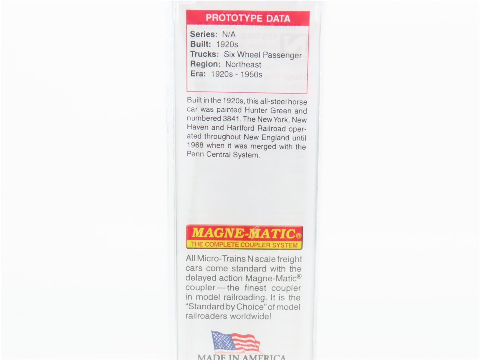 N Micro-Trains MTL 14900100 NH New Haven 70' Heavyweight Horse Passenger #3841