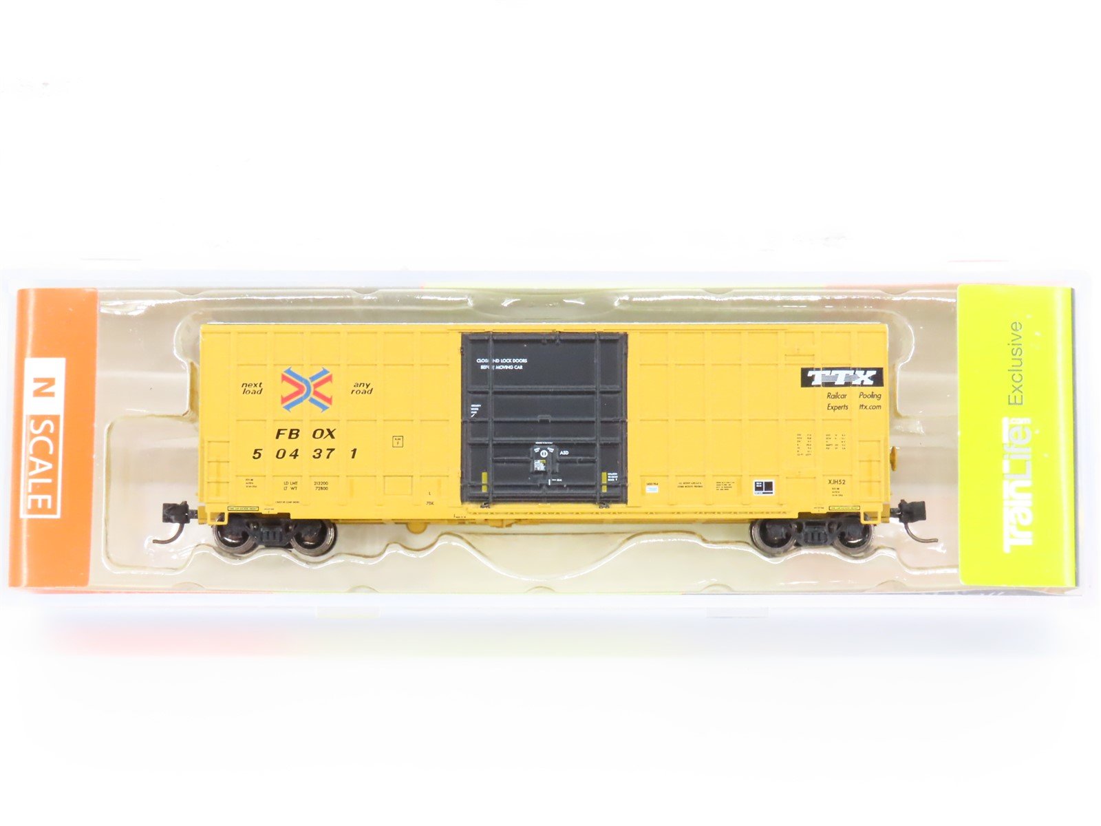 N Scale ExactRail EN-50711-12 FBOX TTX Trinity 6275 Box Car #504371