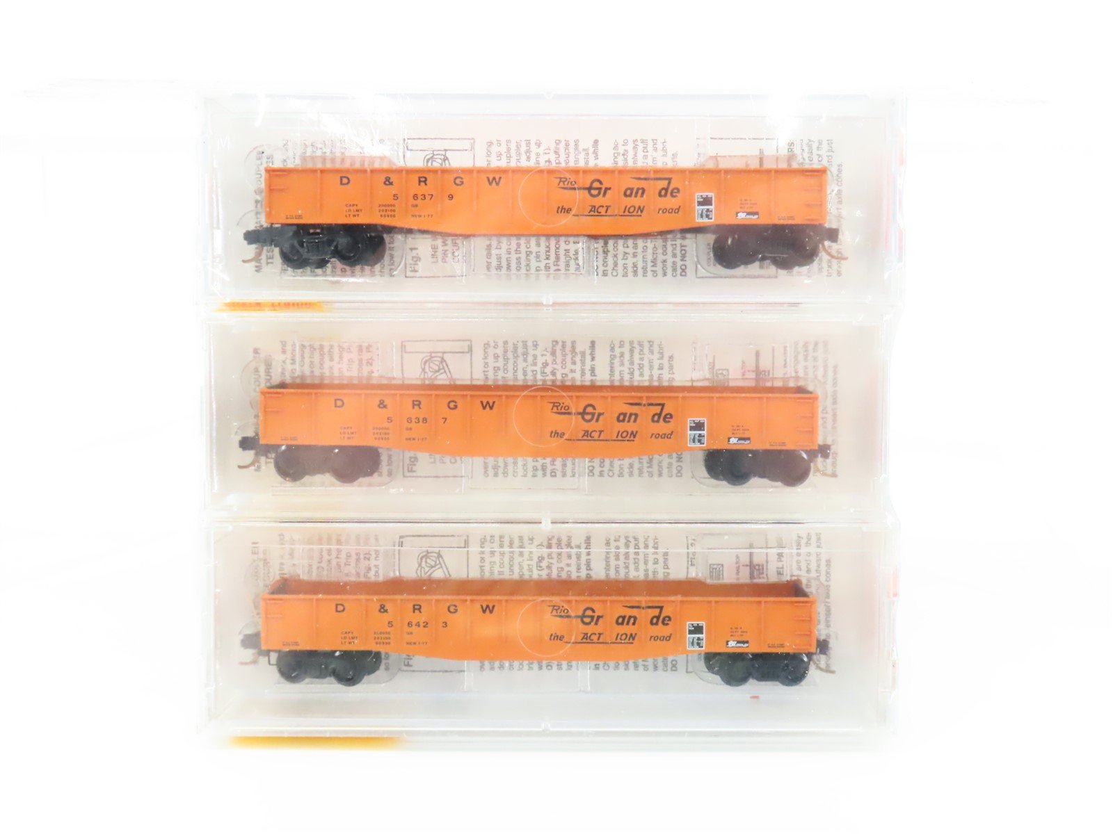 N Scale Micro-Trains MTL 46042 D&RGW Rio Grande 50' Gondola 3-Pack Sealed