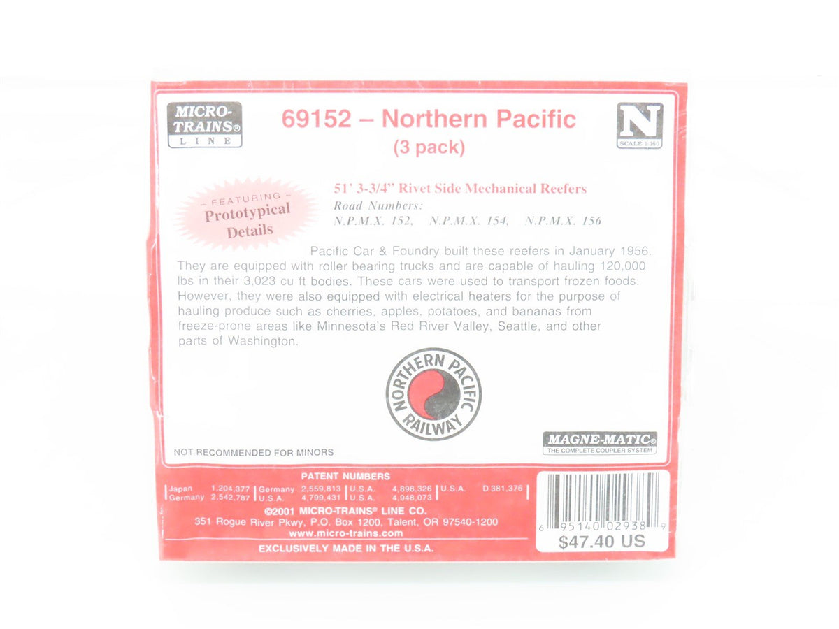 N Micro-Trains MTL 69152 NPMX Northern Pacific Mechanical Reefer 3-Pack Sealed