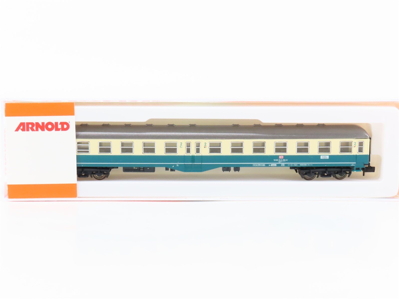 N Scale Arnold 3283K DB-AG Deutsche Bahn 2nd Class Coach Passenger Car #155-6