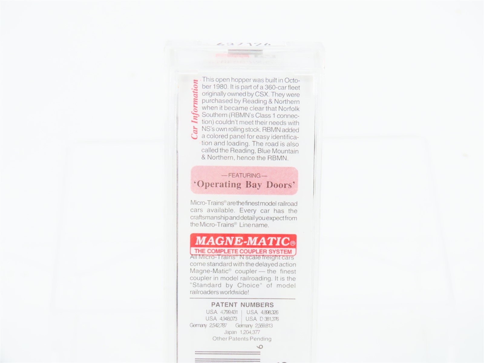 N Scale Micro-Trains MTL 108090 RBMN Reading & Northern 3-Bay Open Hopper #7410