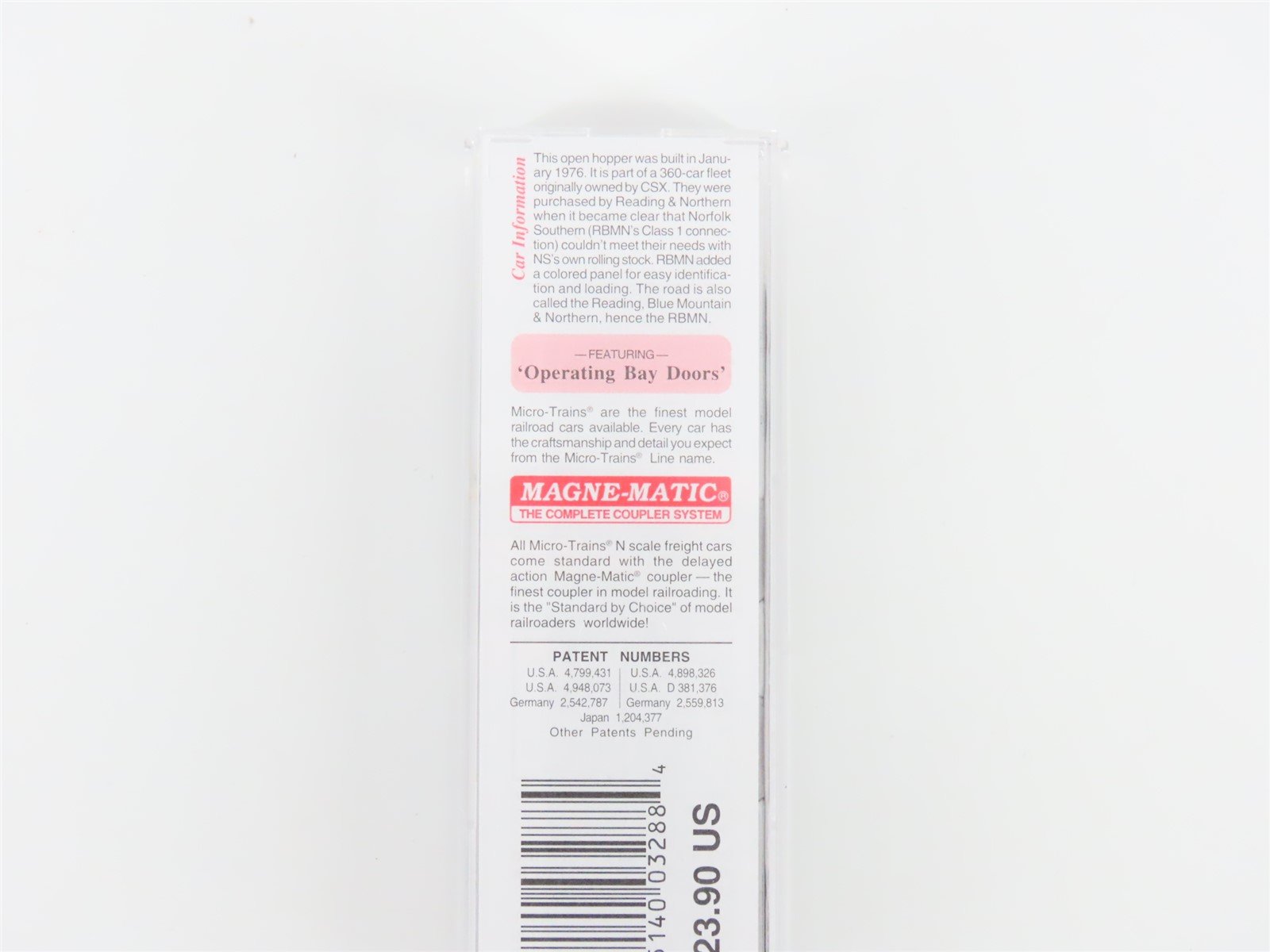 N Scale Micro-Trains MTL 108080 RBMN Reading & Northern 3-Bay Open Hopper #7286