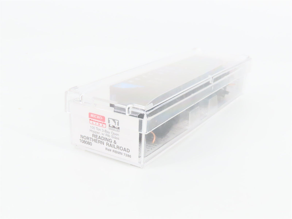 N Scale Micro-Trains MTL 108080 RBMN Reading &amp; Northern 3-Bay Open Hopper #7286