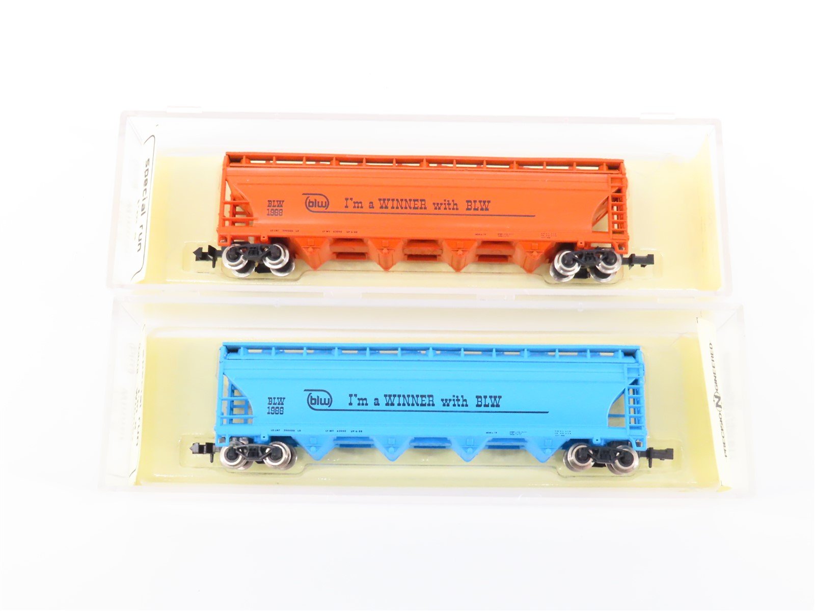LOT of 2 N Scale Atlas Brooklyn Locomotive Works BLW 4-Bay Covered Hoppers