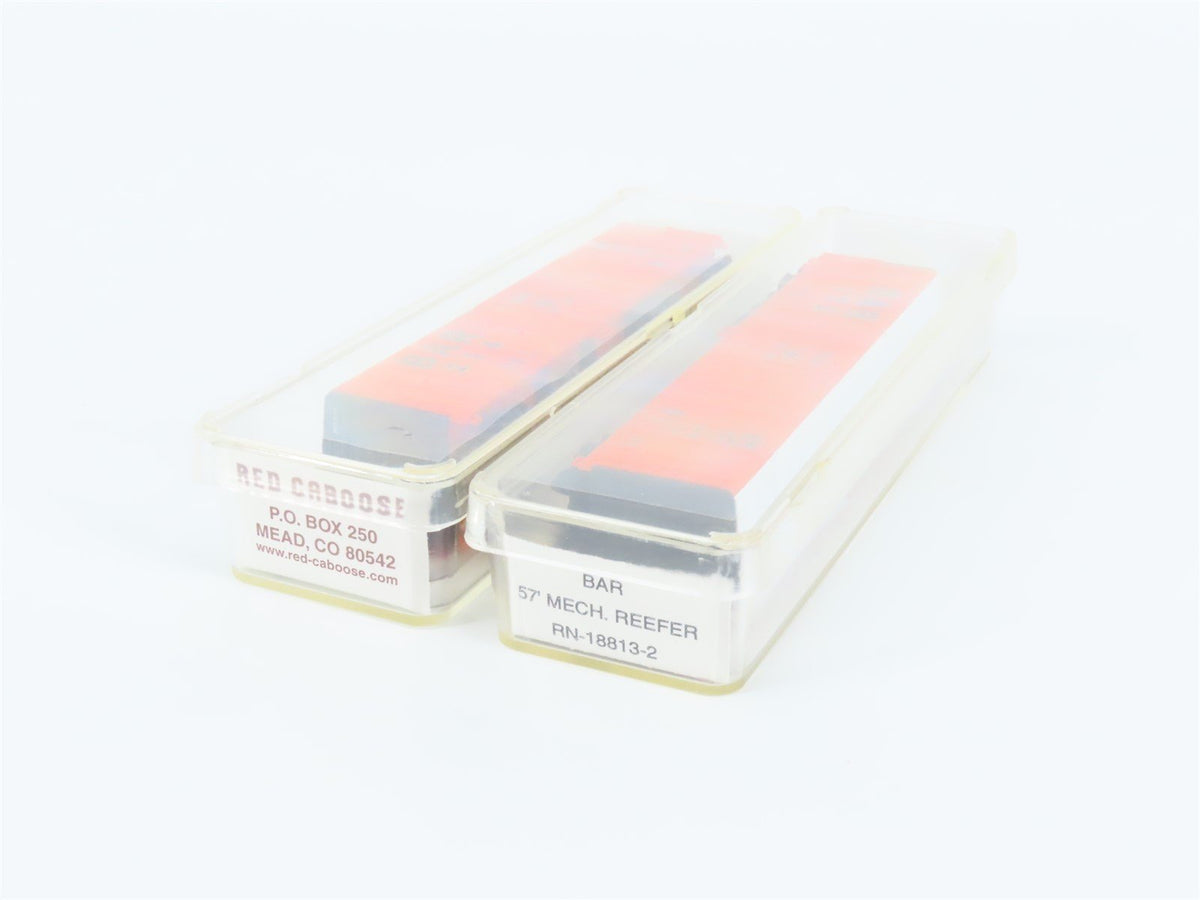 LOT of 2 N Scale Red Caboose BAR Bangor &amp; Aroostook 57&#39; Mechanical Reefer