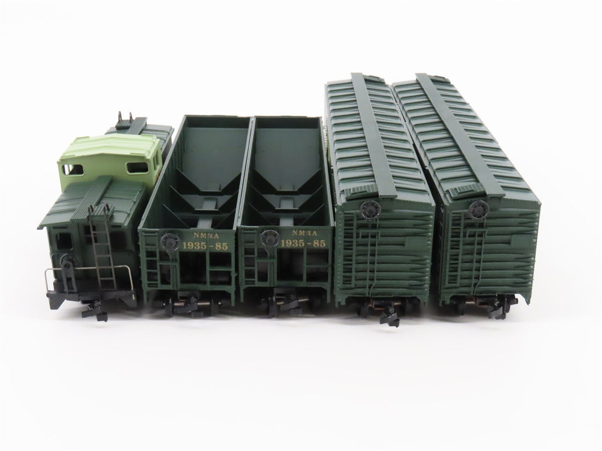 LOT of 5 HO Scale NMRA 50th Anniversary Special Hopper, Caboose &amp; Boxcars