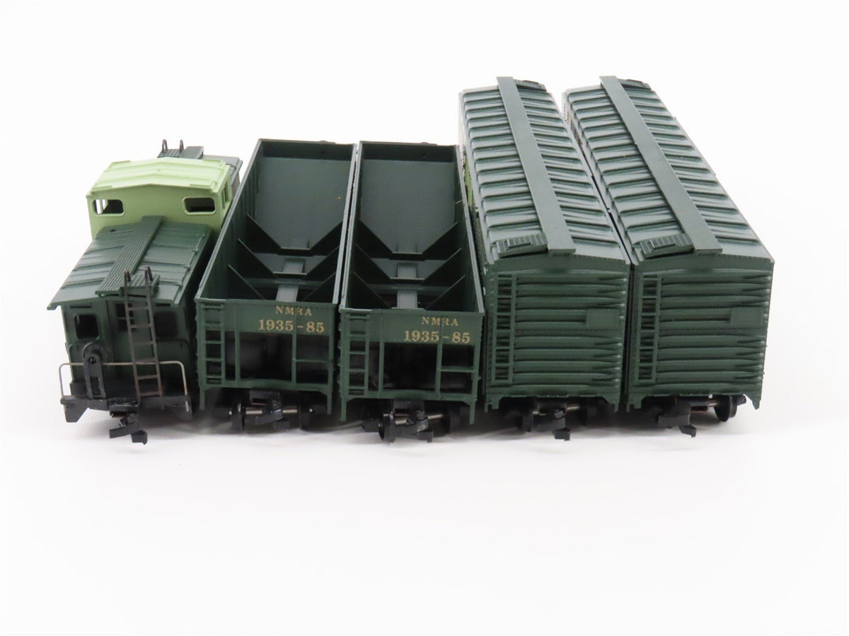 LOT of 5 HO Scale NMRA 50th Anniversary Special Hopper, Caboose &amp; Boxcars