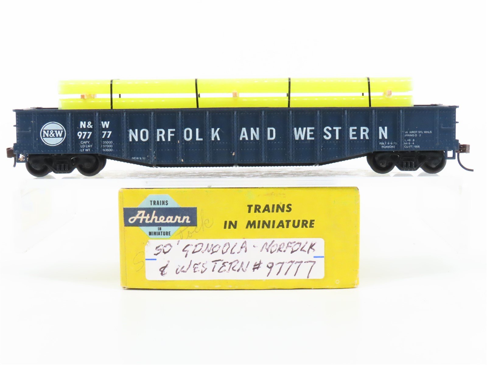 HO Scale Athearn N&W Norfolk & Western Gondola Car #97777 w/Custom Load
