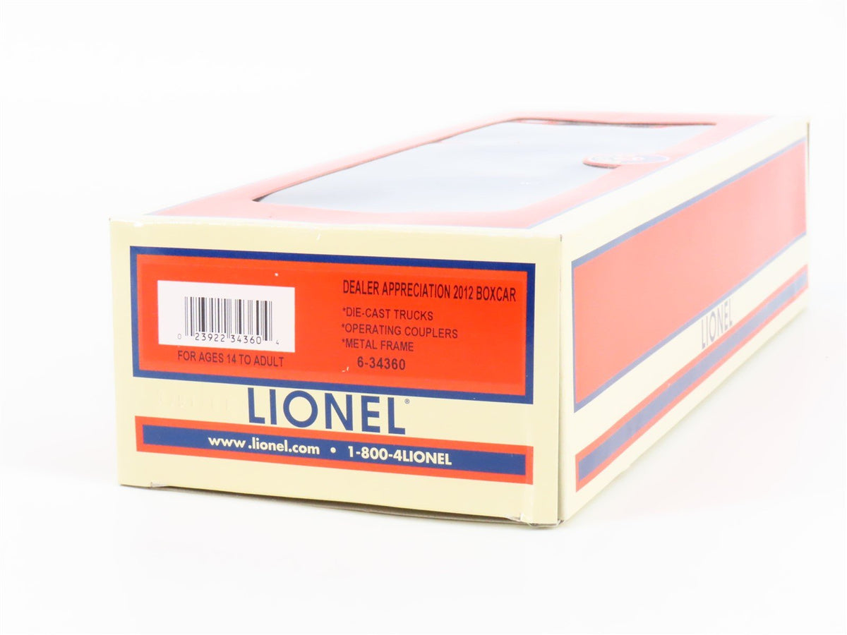 O Gauge 3-Rail Lionel 6-34360 Dealer Appreciation Box Car 2012