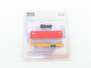 LOT of 2 N 1/160 Scale KATO Tractor-Trailers w/ 40' Containers & Chassis