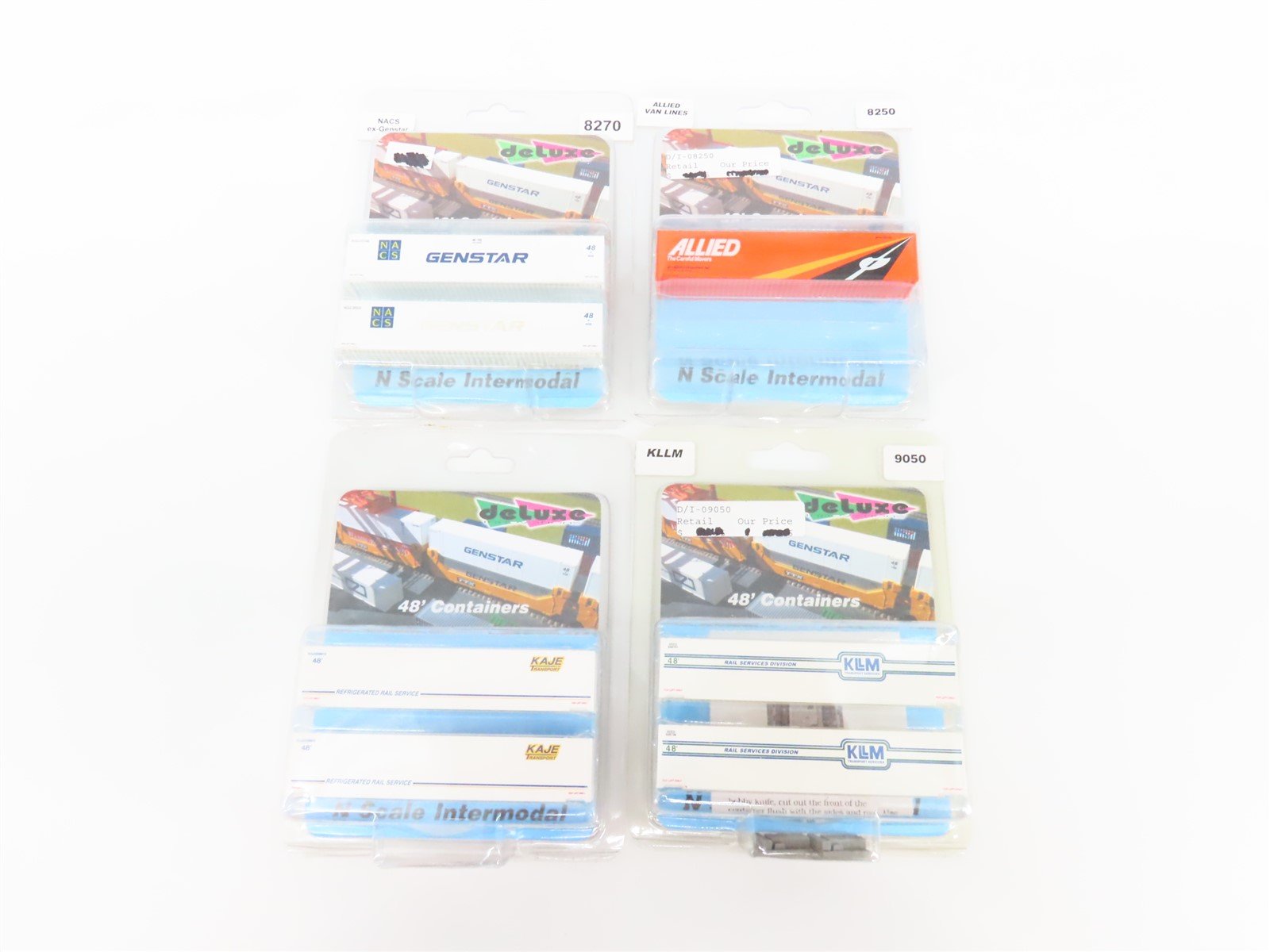 LOT of 7 N Scale Deluxe Innovations KLLM/Allied/NACS/KAJE Containers