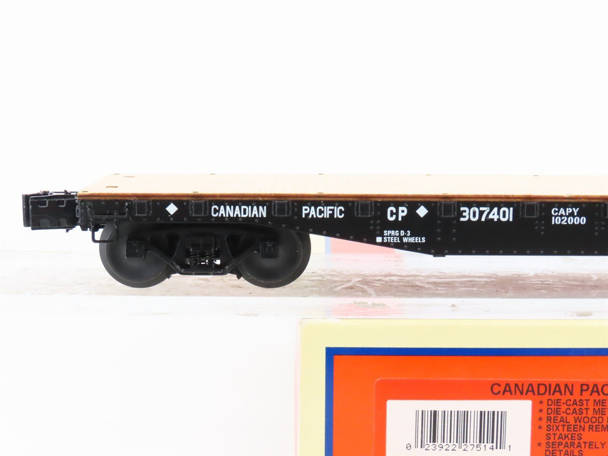 O Gauge 3-Rail Lionel 6-27514 CP Canadian Pacific 40&#39; Flat Car #307401
