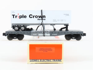 O 3-Rail Lionel 6-17503 NS Norfolk Southern 40' Flat Car w/ Triple Crown Trailer