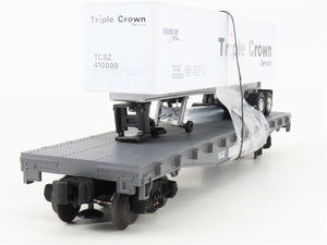 O 3-Rail Lionel 6-17503 NS Norfolk Southern 40' Flat Car w/ Triple Crown Trailer