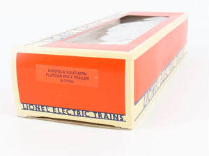 O 3-Rail Lionel 6-17503 NS Norfolk Southern 40' Flat Car w/ Triple Crown Trailer
