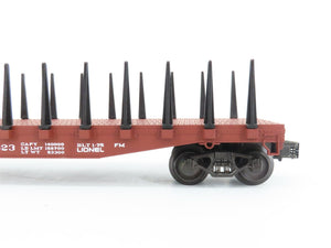 O Gauge 3-Rail Lionel ATSF Santa Fe Railroad Flat Car #9823 w/ Stakes & Load
