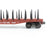 O Gauge 3-Rail Lionel ATSF Santa Fe Railroad Flat Car #9823 w/ Stakes & Load