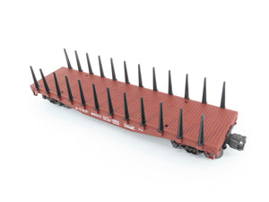 O Gauge 3-Rail Lionel ATSF Santa Fe Railroad Flat Car #9823 w/ Stakes & Load