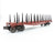 O Gauge 3-Rail Lionel ATSF Santa Fe Railroad Flat Car #9823 w/ Stakes & Load