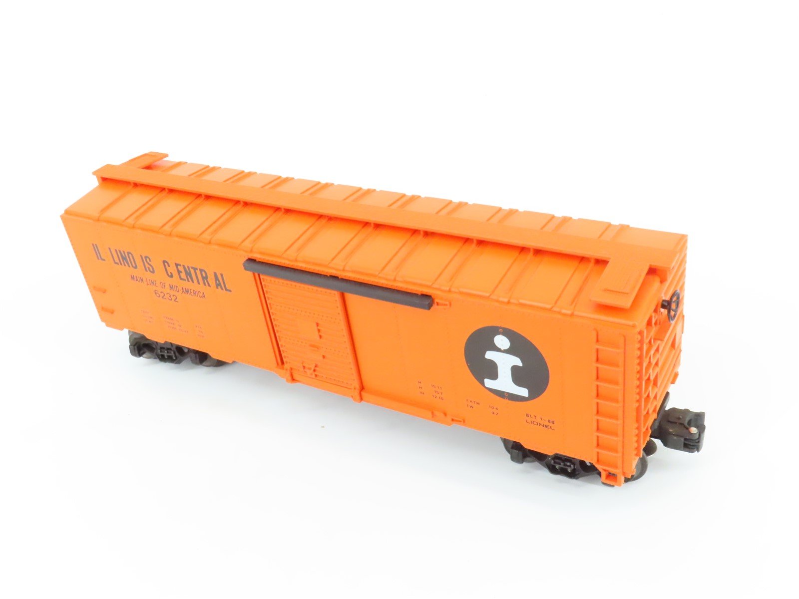 O Gauge 3-Rail Lionel IC Illinois Central Railroad Single Door Box Car #6232