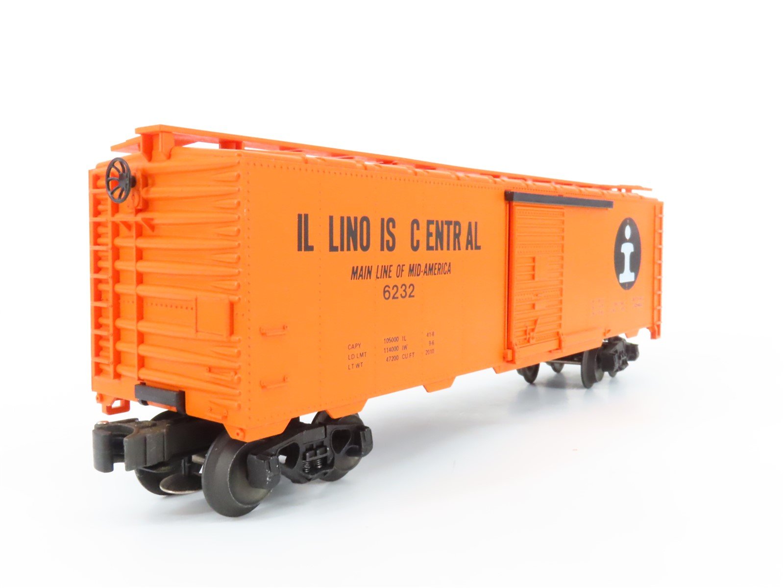 O Gauge 3-Rail Lionel IC Illinois Central Railroad Single Door Box Car #6232