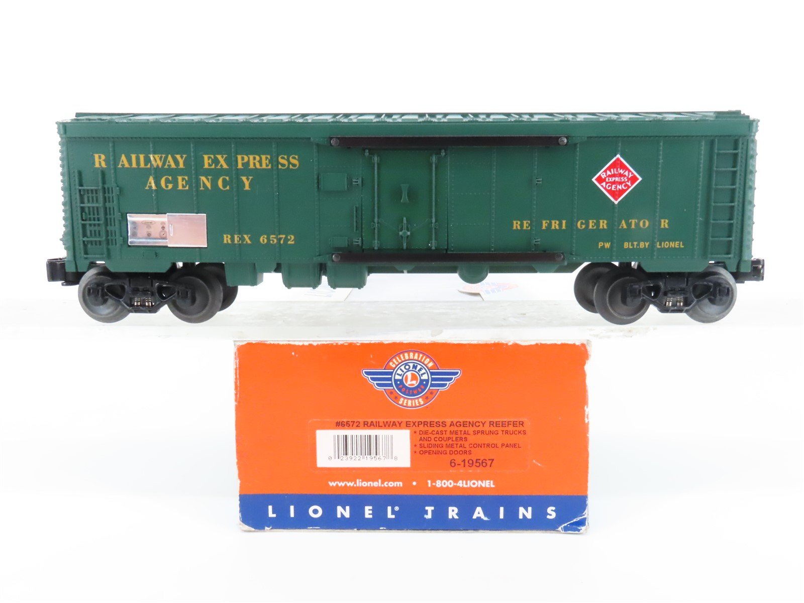 O Gauge 3-Rail Lionel 6-19567 REX Railway Express Agency Reefer #6572