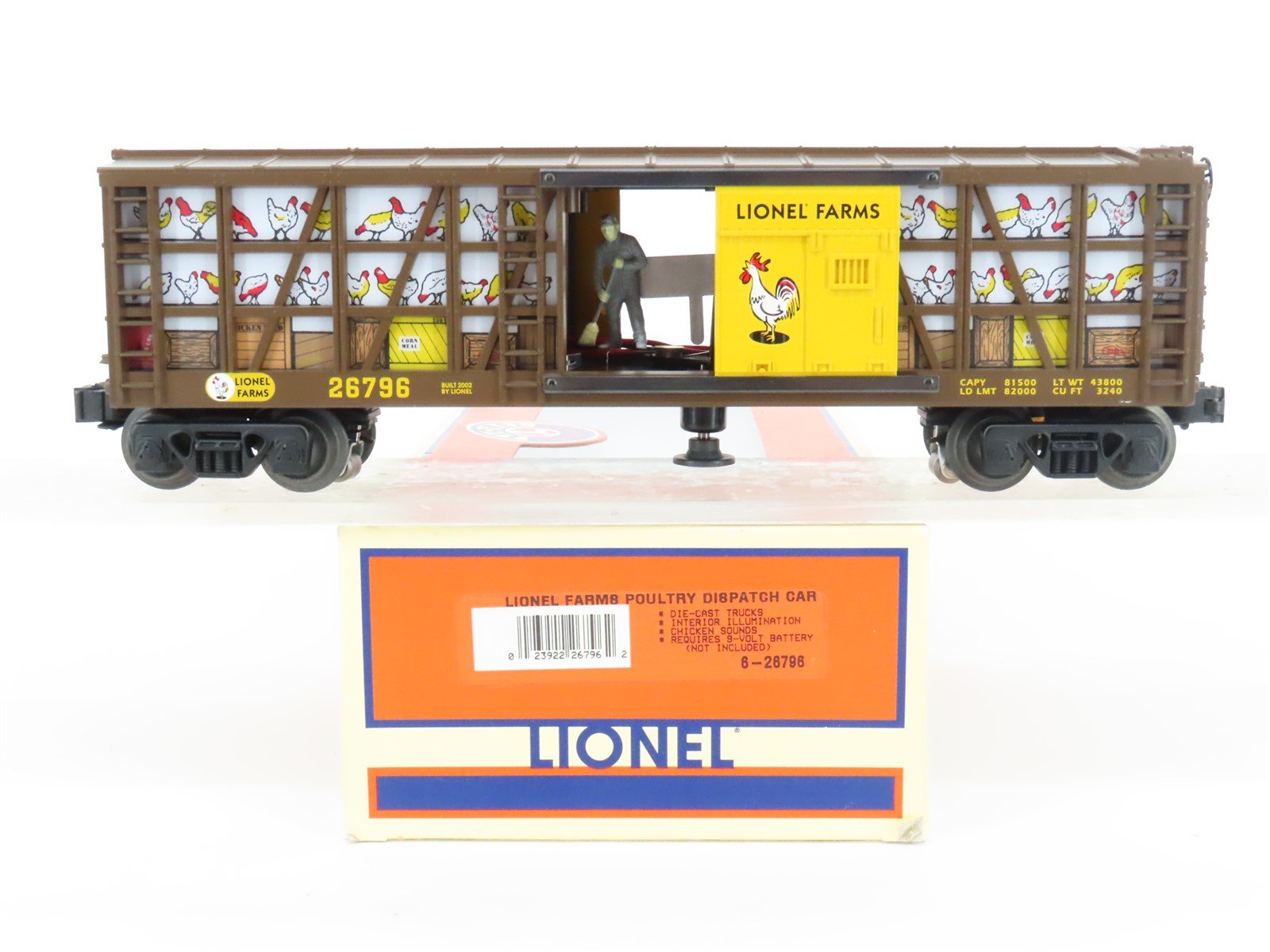 O Gauge 3-Rail Lionel 6-26796 Lionel Farms Operating Poultry Dispatch Car #26796