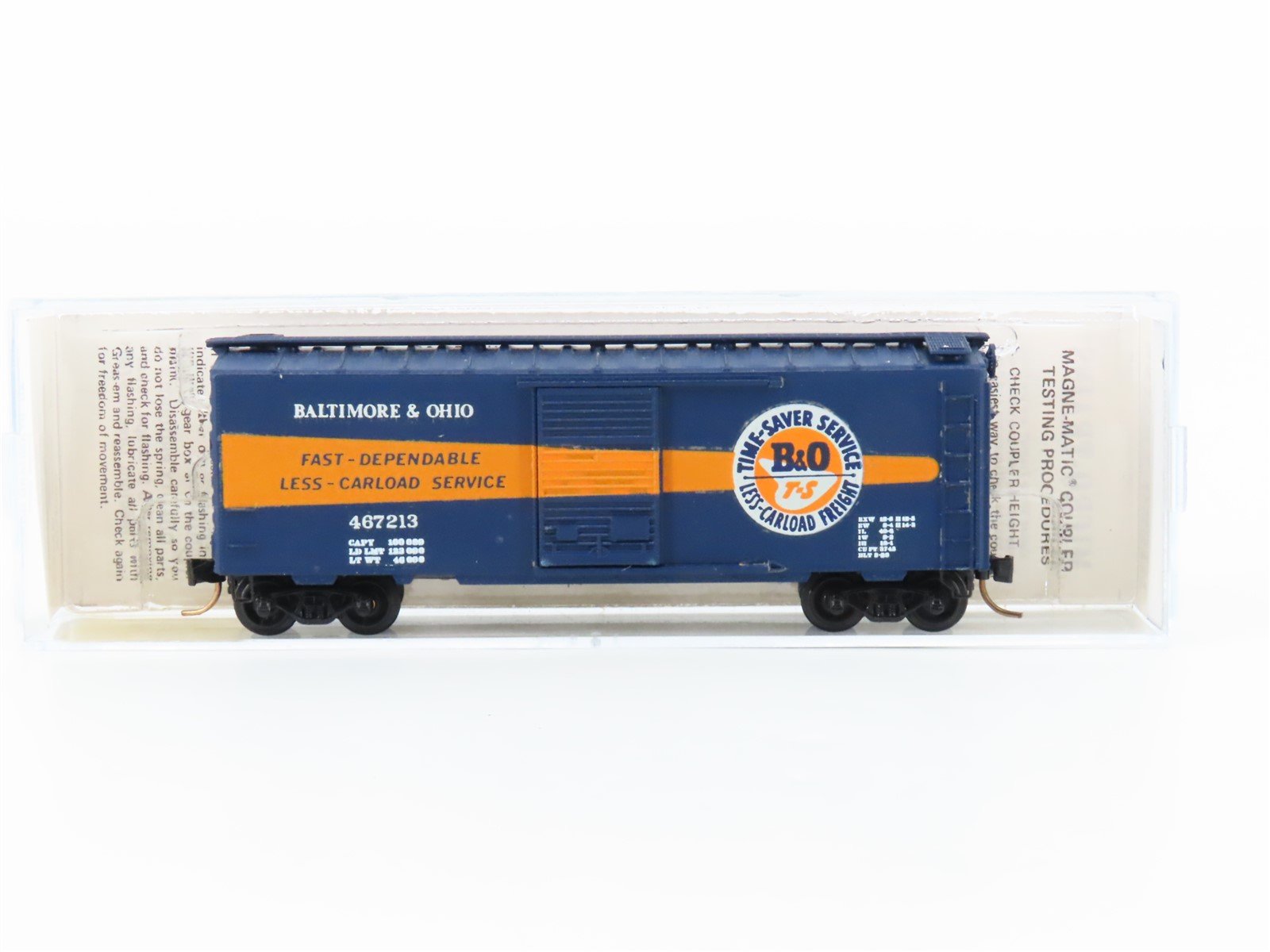 N Micro-Trains/Kadee 20420 B&O "Time-Saver Service" 40' Boxcar #467213 Custom