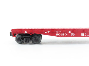 O Gauge 3-Rail Lionel 2143011 ATSF Santa Fe Flat Car #90410 w/ Stakes & Beams