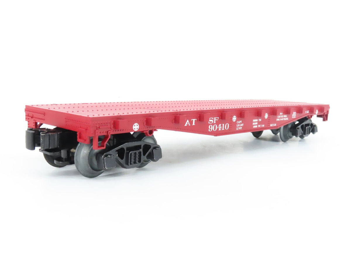 O Gauge 3-Rail Lionel 2143011 ATSF Santa Fe Flat Car #90410 w/ Stakes &amp; Beams