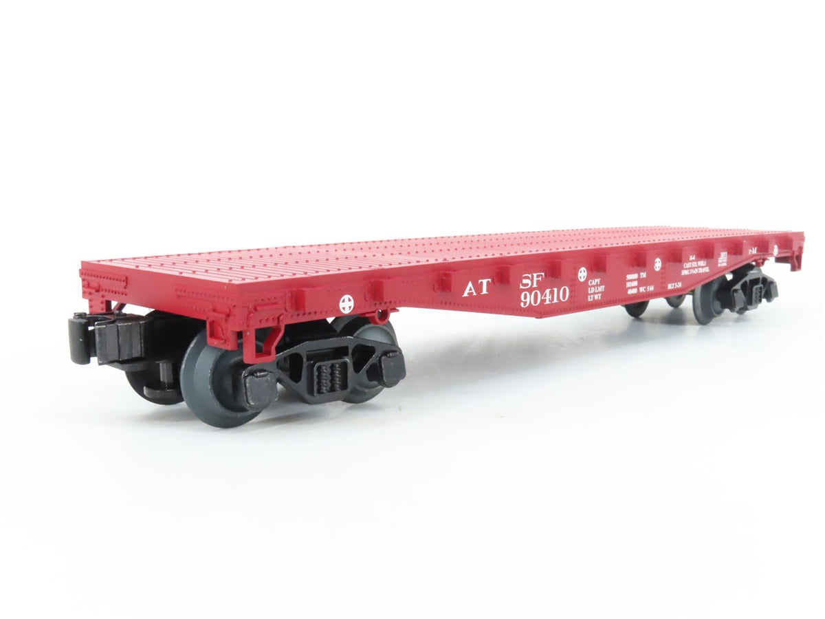O Gauge 3-Rail Lionel 2143011 ATSF Santa Fe Flat Car #90410 w/ Stakes &amp; Beams