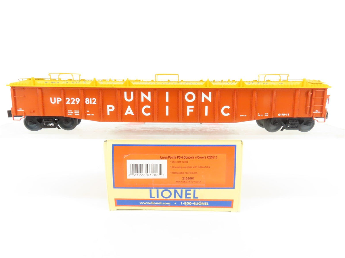 O Gauge 3-Rail Lionel 2126061 UP Union Pacific Covered Gondola #229812