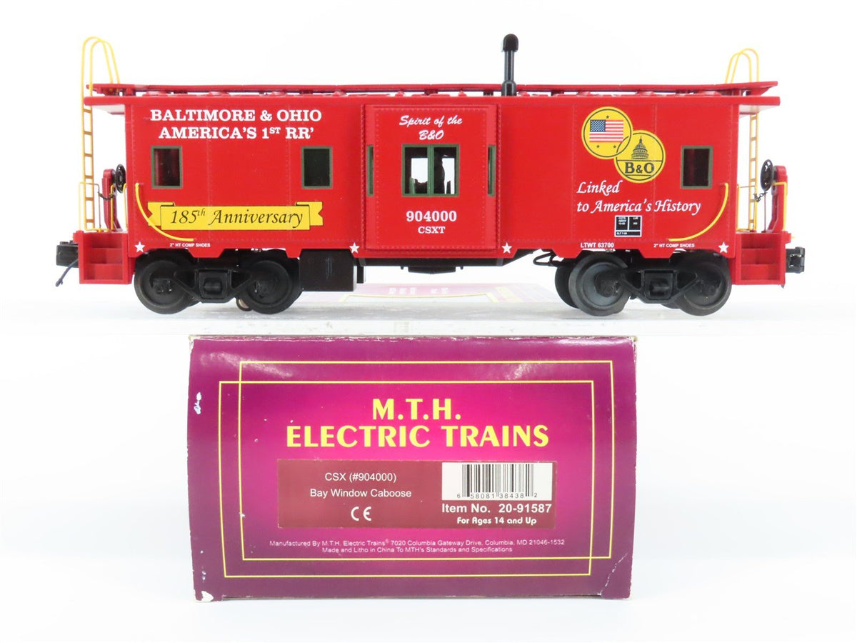 O Gauge 3-Rail MTH 20-91587 CSXT B&amp;O Baltimore &amp; Ohio Bay Window Caboose #904000