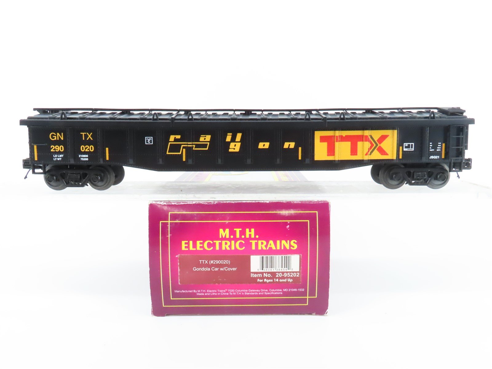 O Gauge 3-Rail MTH 20-95202 GNTX Railgon Covered Gondola #29020