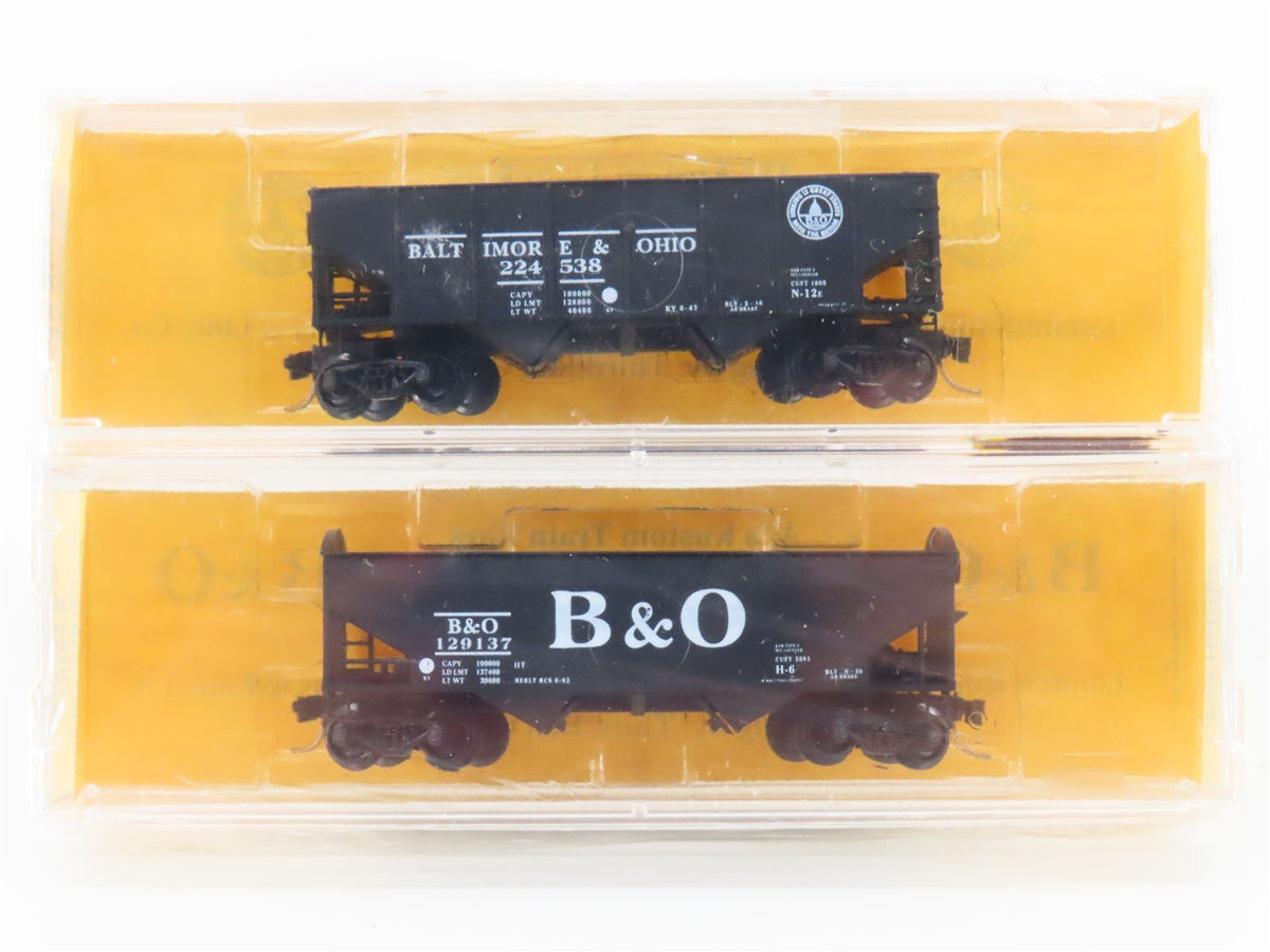N Micro-Trains Al&#39;s Kustom B&amp;O Baltimore &amp; Ohio 2-Bay Hopper 2-Pack SEALED