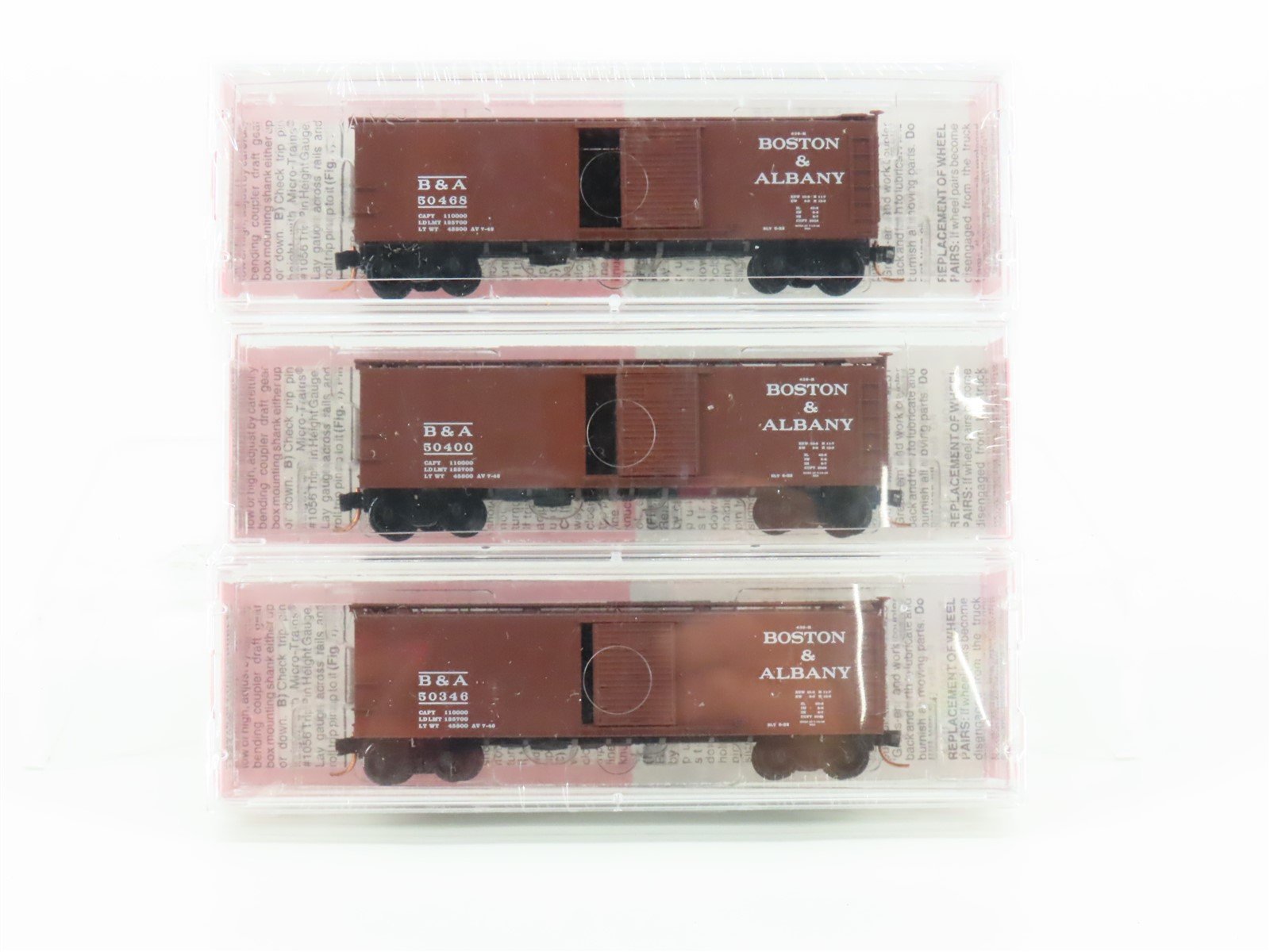 N Scale Micro-Trains NSC 11-04 B&A Boston & Albany 40' Boxcar 3-Pack SEALED