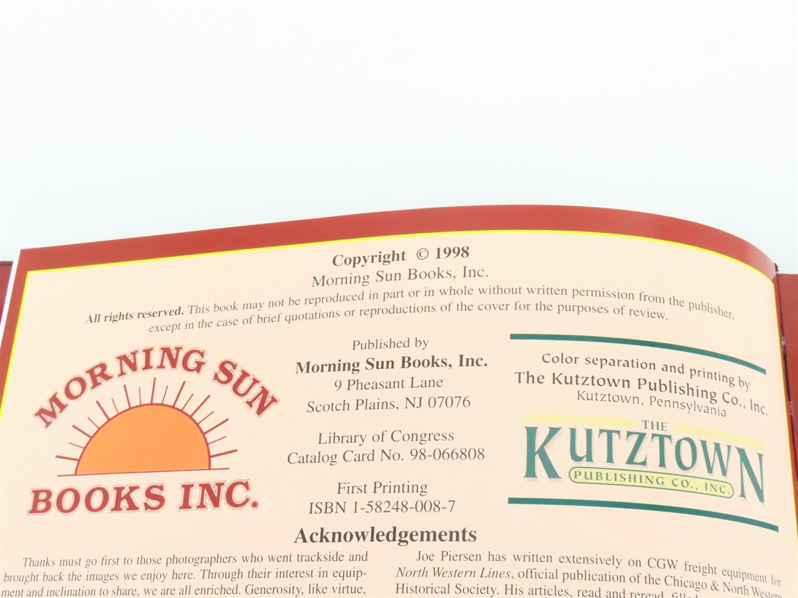 Morning Sun CGW Color Guide to Freight & Passenger Equipment by Green ©1998 HC