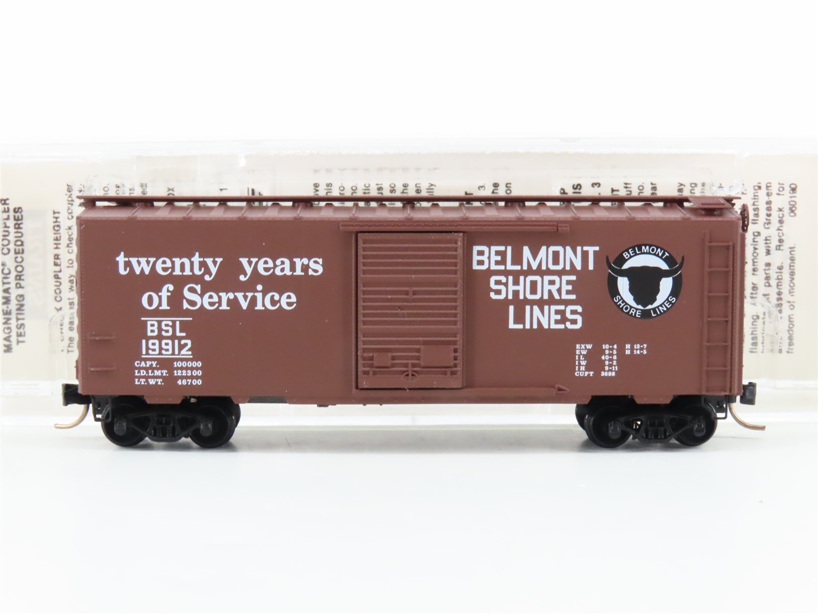 N Scale Micro-Trains BSL Belmont Shore Twenty Years of Service 40' Boxcar #19912