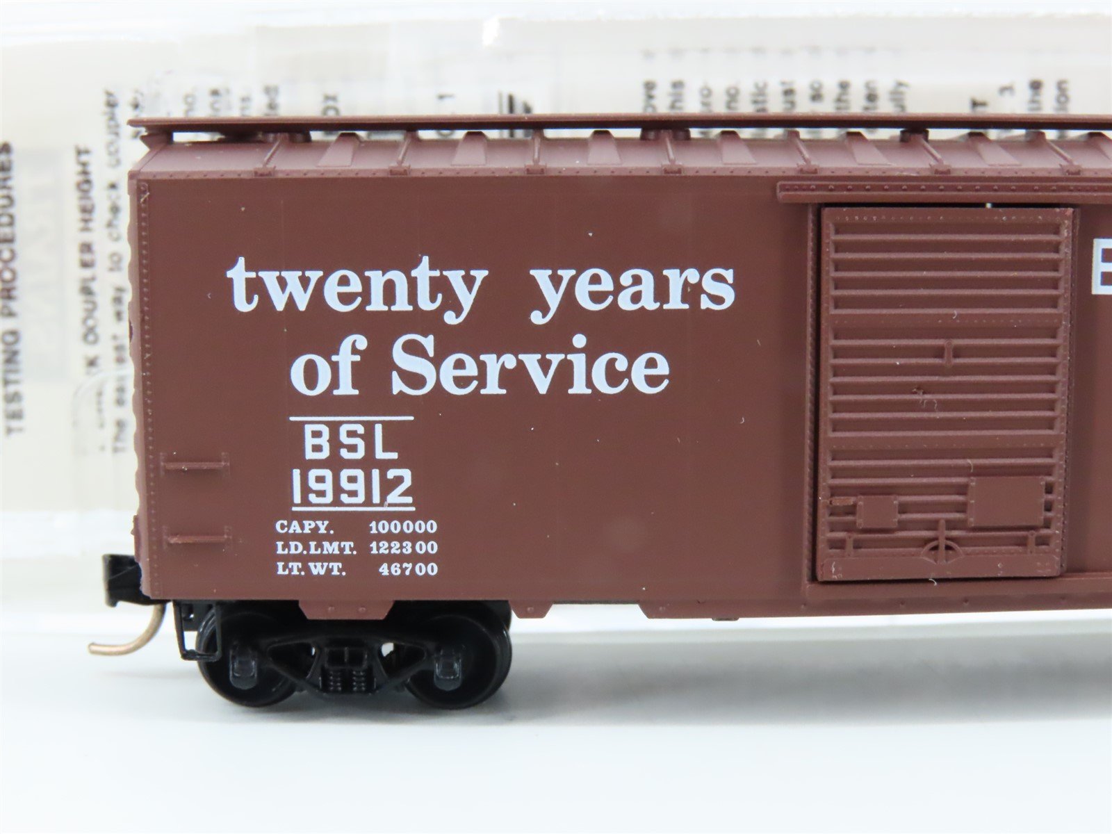 N Scale Micro-Trains BSL Belmont Shore Twenty Years of Service 40' Boxcar #19912