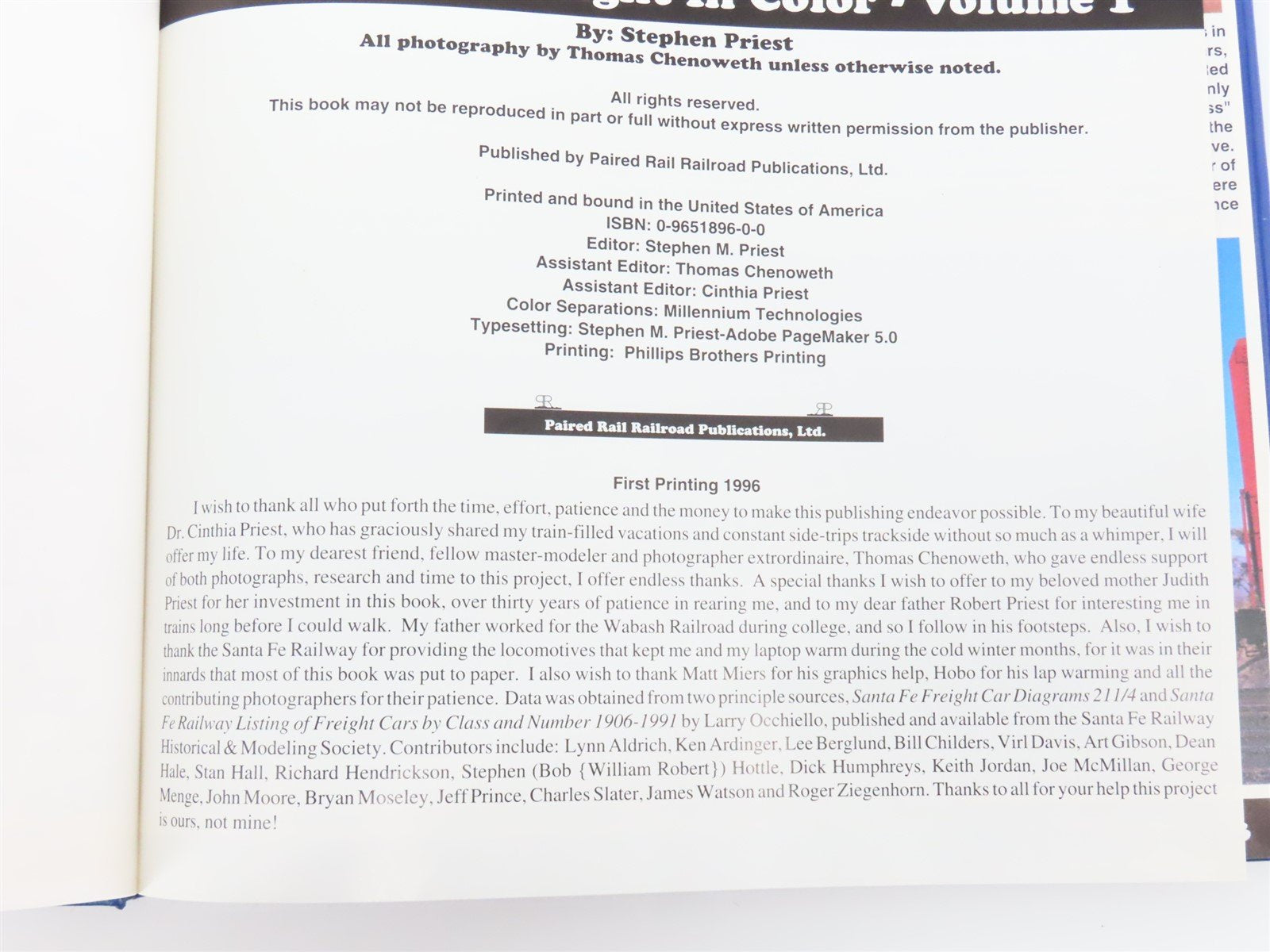 Santa Fe Freight in Color...The Series Volume 1 Boxcars by Priest & Chenoweth HC