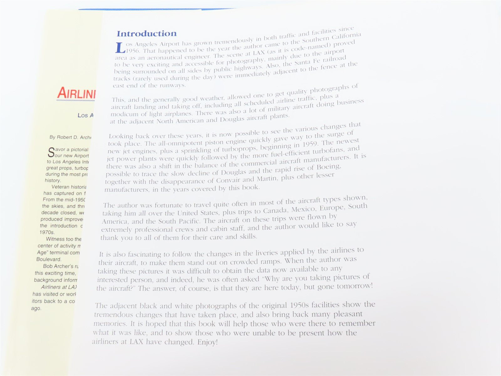 Airliners at LAX 1956-1976 by Robert D. Archer ©1997 HC Book