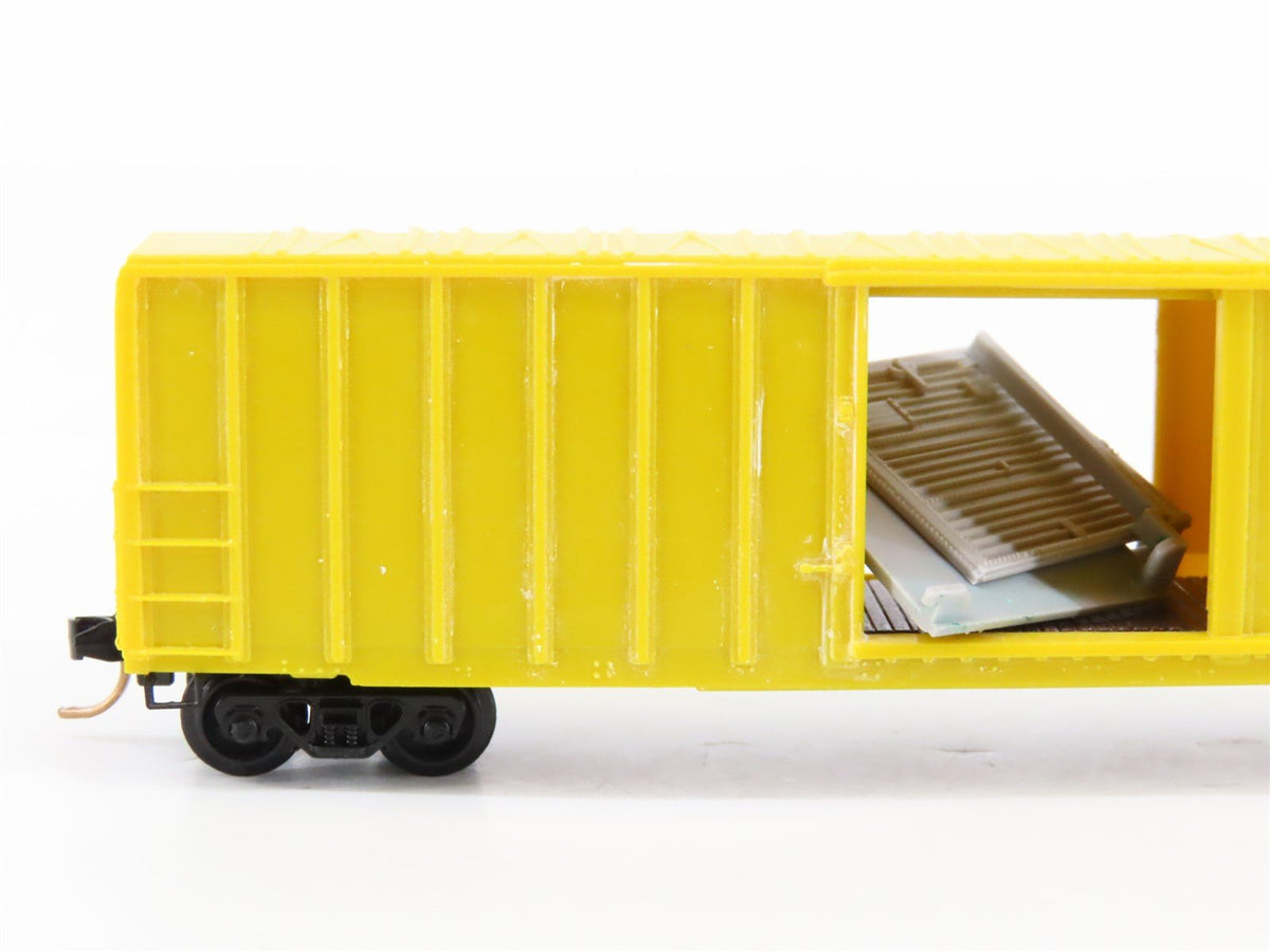 N Scale Micro-Trains/Kadee 25012 Unlettered Yellow 50&#39; Boxcar CUSTOM