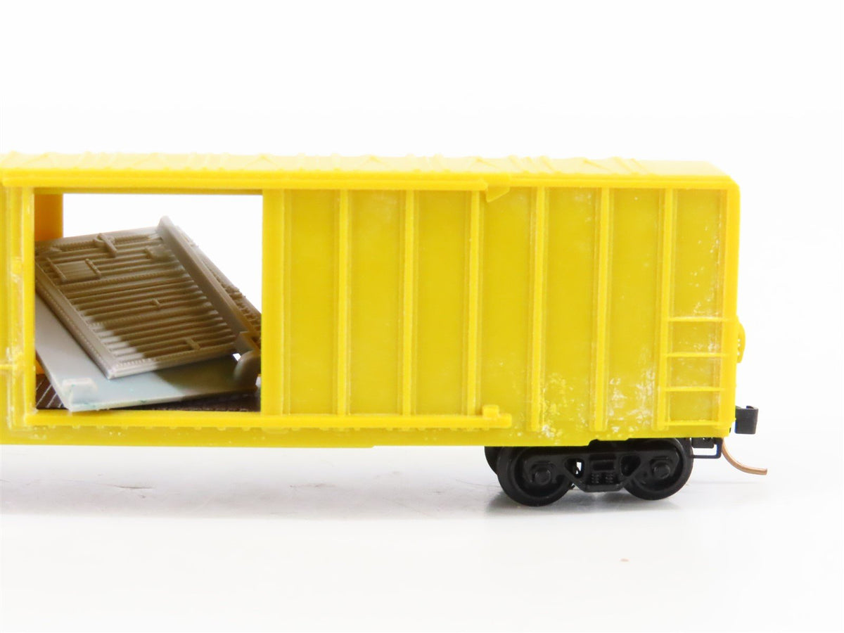 N Scale Micro-Trains/Kadee 25012 Unlettered Yellow 50&#39; Boxcar CUSTOM