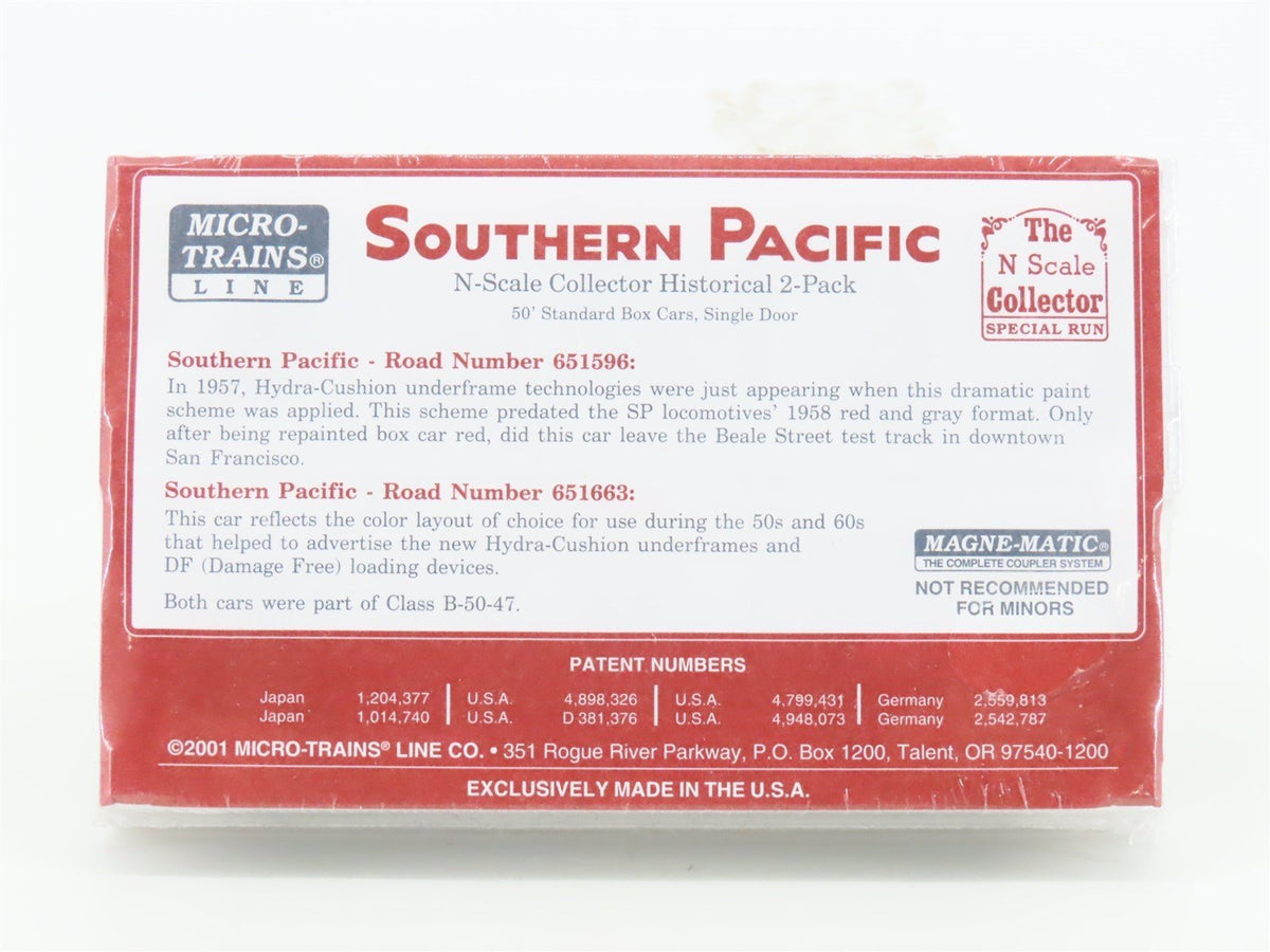 N Scale Micro-Trains MTL NSC SP Southern Pacific 50&#39; Box Car 2-Pack Sealed