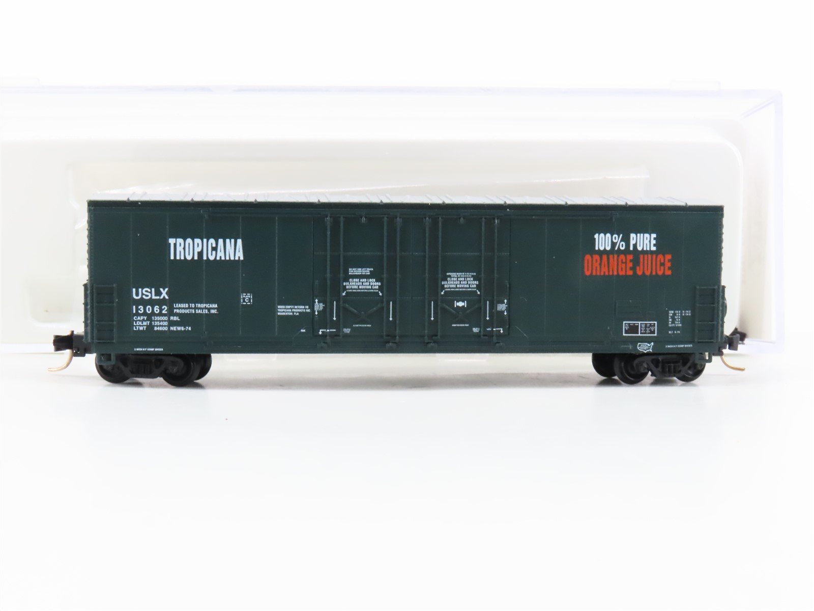 N Scale Atlas 31051 USLX Tropicana Orange Juice Double Plug Door Box Car #13062