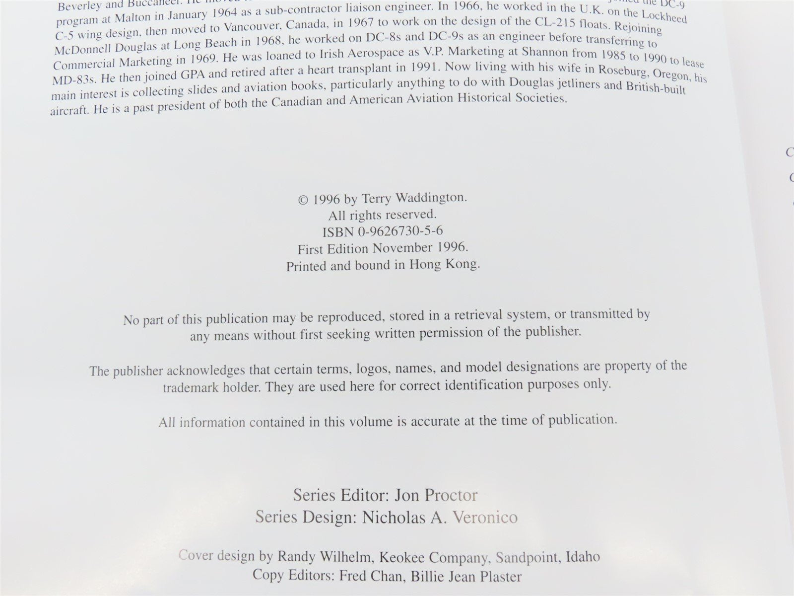 Douglas DC-8 Great Airliners Series V 2 by Terry Waddington ©1996 SC Book